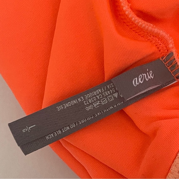 AERIE Swimsuit One Piece Orange Halter Neck - Picture 9 of 9